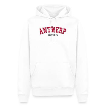 Antwerp Est. 1975 - Men’s Premium Organic Hoodie - white - Front - Nico (187cm)
