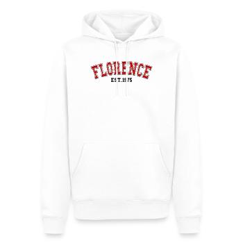 Florenz Est. 1975 - Männer Premium Bio Hoodie - Weiß - Vorne - Nico (187cm)