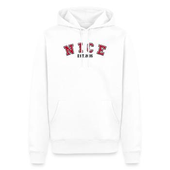 Nice Est. 2005 - Männer Premium Bio Hoodie - Weiß - Vorne - Nico (187cm)