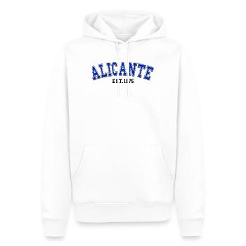 Alicante gegründet 1975 - Männer Premium Bio Hoodie - Weiß - Vorne - Nico (187cm)
