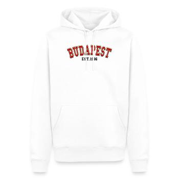 Budapest Fondée en 1986 - Sweat à capuche Premium bio Homme - blanc - Devant - Nico (187cm)