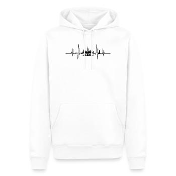 New York Herzschlag Skyline - Männer Premium Bio Hoodie - Weiß - Vorne - Nico (187cm)