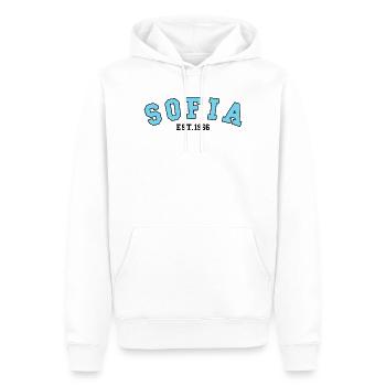 Sofia Est. 1966 - Men’s Premium Organic Hoodie - white - Front - Nico (187cm)