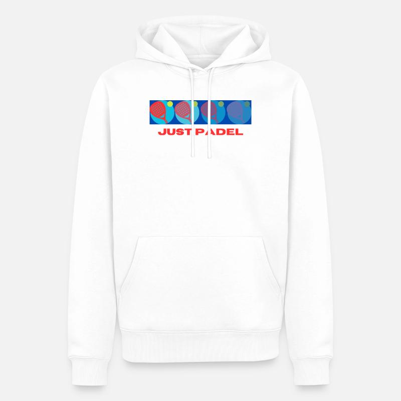 Cache juste Padel - Sweat à capuche Premium bio Homme - blanc