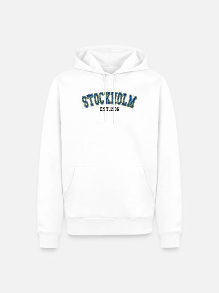 Stockholm Fondée en 1996 - Sweat à capuche Premium bio Homme - blanc