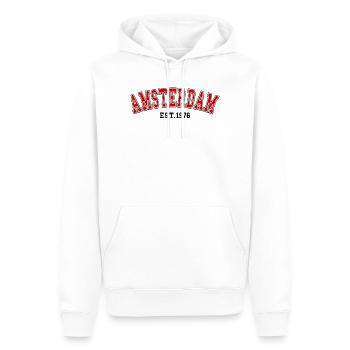 Amsterdam Est. 1976 - Sweat à capuche Premium bio Homme - blanc - Devant - Nico (187cm)