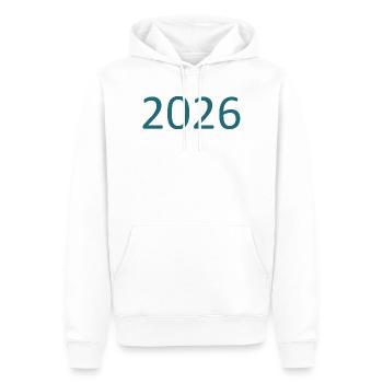 2026 Zahl Jahreszahl - Männer Premium Bio Hoodie - Weiß - Vorne - Nico (187cm)