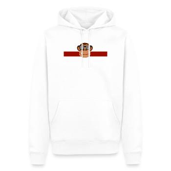 BRILL - AFFE - Männer Premium Bio Hoodie - Weiß - Vorne - Nico (187cm)