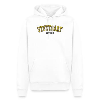 Stuttgart Fondée en 1966 - Sweat à capuche Premium bio Homme - blanc - Devant - Nico (187cm)