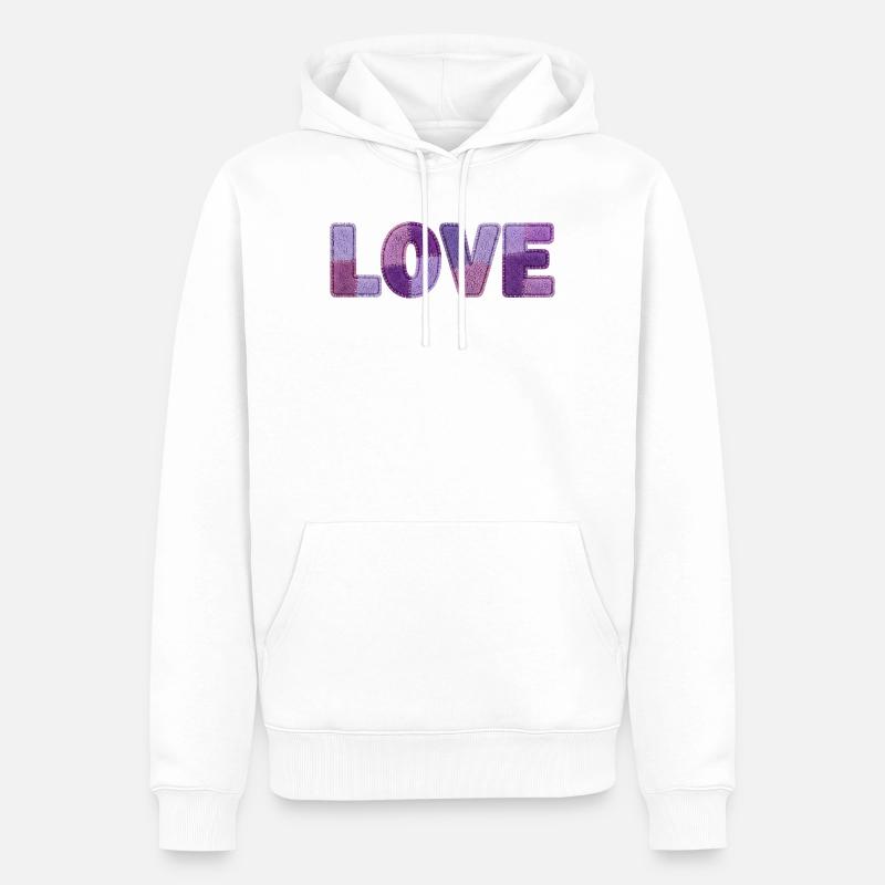 Patchwork Love – Trend Print - Männer Premium Bio Hoodie - Weiß