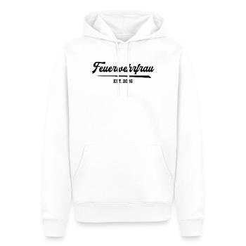 Feuerwehrfrau 2026 Ehrenamt Feuerwehr Frauen FFW - Männer Premium Bio Hoodie - Weiß - Vorne - Nico (187cm)
