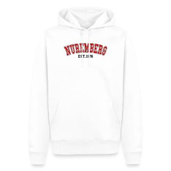 Nuremberg fondée en 1976 - Sweat à capuche Premium bio Homme - blanc - Devant - Nico (187cm)