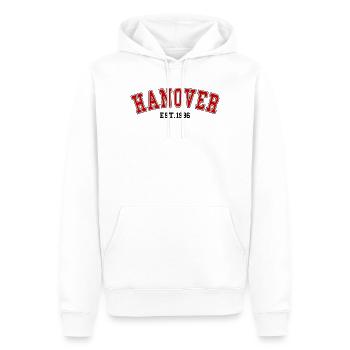 Hannover gegründet 1996 - Männer Premium Bio Hoodie - Weiß - Vorne - Nico (187cm)