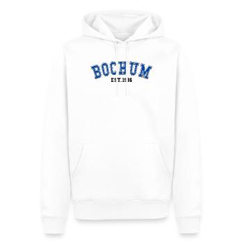Bochum gegründet 1986 - Männer Premium Bio Hoodie - Weiß - Vorne - Nico (187cm)