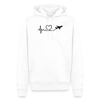 Amour du voyage - Sweat à capuche Premium bio Homme - blanc - Devant - Nico (187cm)