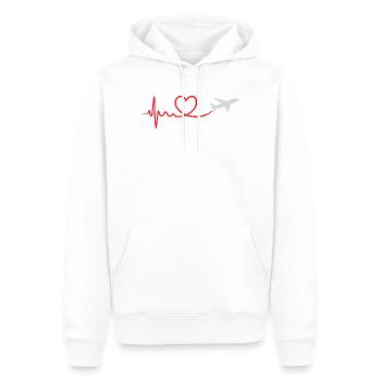 Travel - Männer Premium Bio Hoodie - Weiß - Vorne - Nico (187cm)