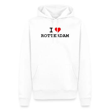 J’aime Rotterdam - Ich liebe Rotterdam - Sweat à capuche Premium bio Homme - blanc - Devant - Nico (187cm)