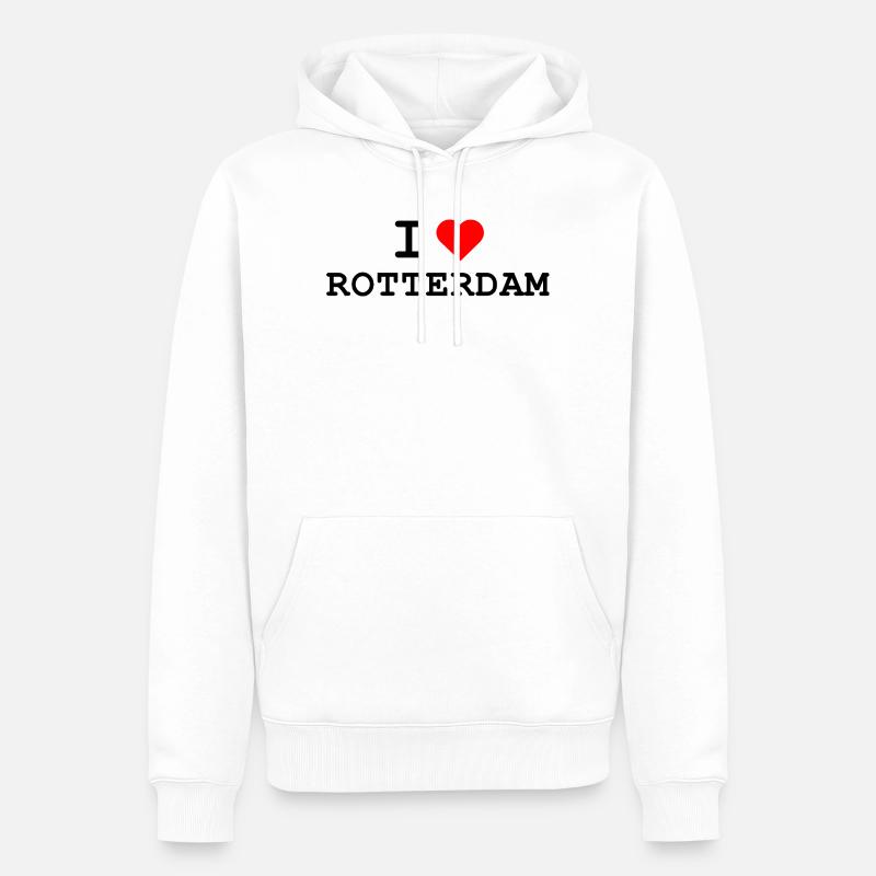 J’aime Rotterdam - Ich liebe Rotterdam - Sweat à capuche Premium bio Homme - blanc