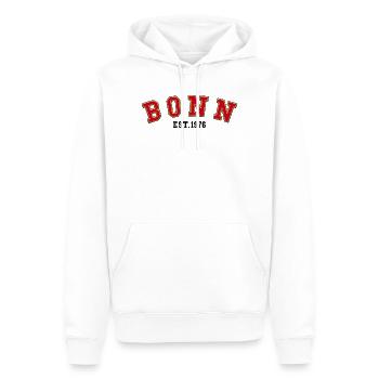 Bonn Fondée en 1976 - Sweat à capuche Premium bio Homme - blanc - Devant - Nico (187cm)