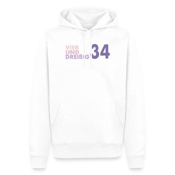 34. Geburtstag Geschenk Vierunddreißig - Männer Premium Bio Hoodie - Weiß - Vorne - Nico (187cm)