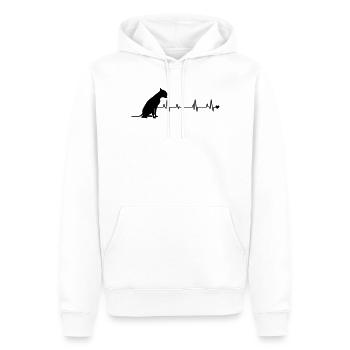 Chien - Sweat à capuche Premium bio Homme - blanc - Devant - Nico (187cm)