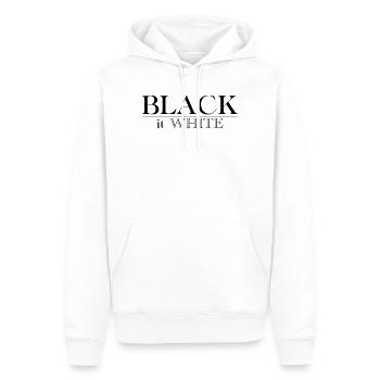 Black is White - Männer Premium Bio Hoodie - Weiß - Vorne - Nico (187cm)
