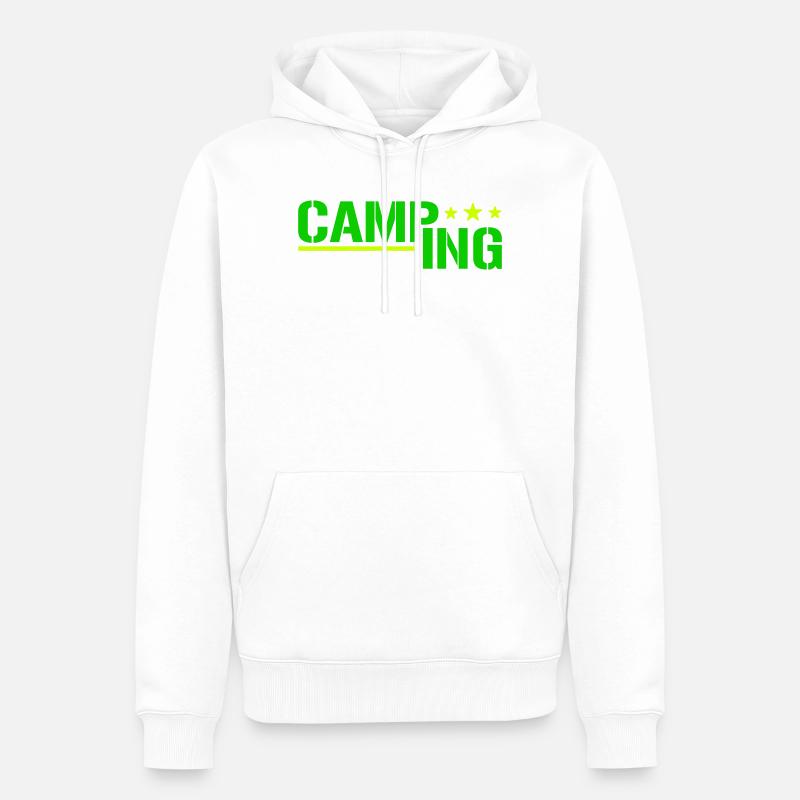 Camping - Sweat à capuche Premium bio Homme - blanc