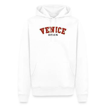 Venise fondée en 1976 - Sweat à capuche Premium bio Homme - blanc - Devant - Nico (187cm)