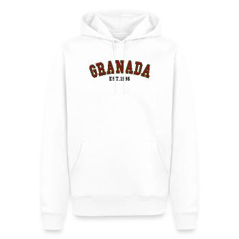 Grenade Fondée en 1986 - Sweat à capuche Premium bio Homme - blanc - Devant - Nico (187cm)