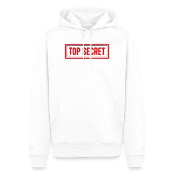 Topgeheimes Grunge-Gummistempel-Vintage-Siegeldesign - Männer Premium Bio Hoodie - Weiß - Vorne - Nico (187cm)