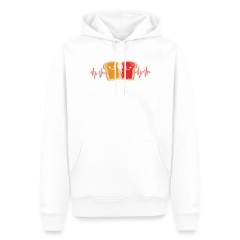 Pâte d’arachide - Sweat à capuche Premium bio Homme - blanc - Devant - Nico (187cm)