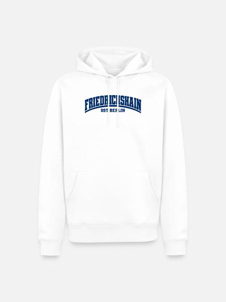 Friedrichshain - Ost-Berlin - Bezirk - Deutschland - Männer Premium Bio Hoodie - Weiß