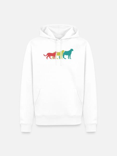 Geparden Trio Retro Style - Männer Premium Bio Hoodie - Weiß