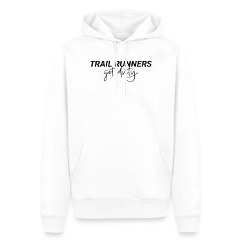 Trail Runners Get Dirty Spruch - Männer Premium Bio Hoodie - Weiß - Vorne - Nico (187cm)