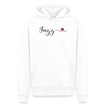 Jazz Heart Typografie - Männer Premium Bio Hoodie - Weiß - Vorne - Nico (187cm)