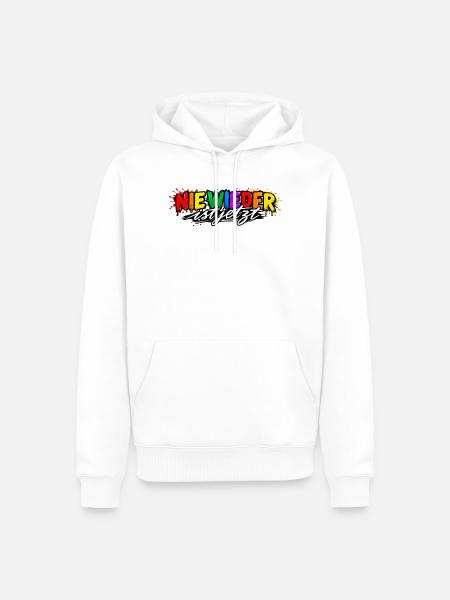 Nie Wieder ist Jetzt Graffiti - Männer Premium Bio Hoodie - Weiß
