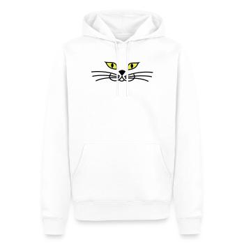 kitteh_face_green_eyes - Sweat à capuche Premium bio Homme - blanc - Devant - Nico (187cm)
