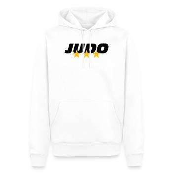 [ Judo ] - Men’s Premium Organic Hoodie - white - Front - Nico (187cm)