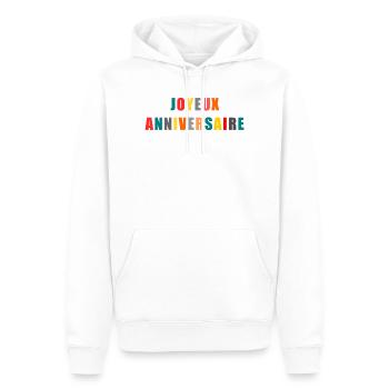 JAHRESTAG. ALLES GUTE ZUM GEBURTSTAG!. ALLES GUTE ZUM GEBURTSTAG!. - Männer Premium Bio Hoodie - Weiß - Vorne - Nico (187cm)