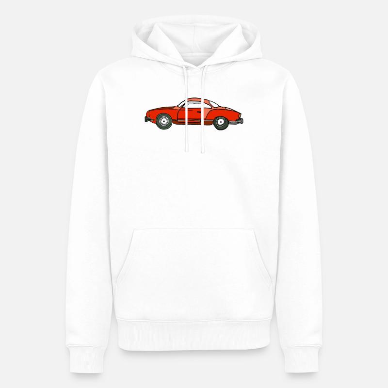 Roter Oldtimer Seitenansicht - Männer Premium Bio Hoodie - Weiß