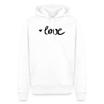Love - Men’s Premium Organic Hoodie - white - Front - Nico (187cm)