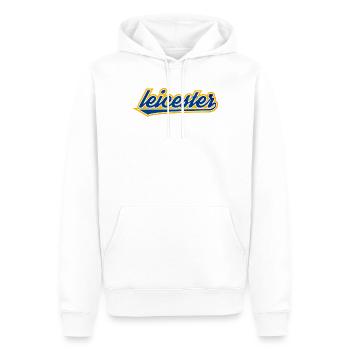 Leicester Script Swoosh sur les vêtements - Sweat à capuche Premium bio Homme - blanc - Devant - Nico (187cm)
