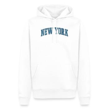 New York Arc-Schriftzug - Männer Premium Bio Hoodie - Weiß - Vorne - Nico (187cm)