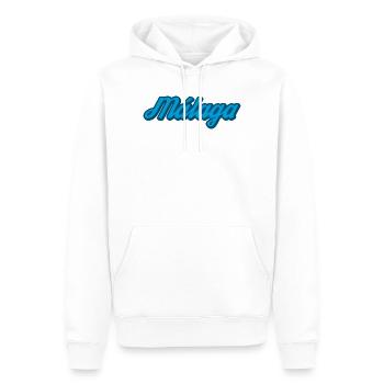 Malaga Coastal Script Bleu - Sweat à capuche Premium bio Homme - blanc - Devant - Nico (187cm)