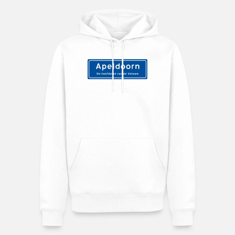 Panneau de toponyme d’Apeldoorn - Sweat à capuche Premium bio Homme - blanc
