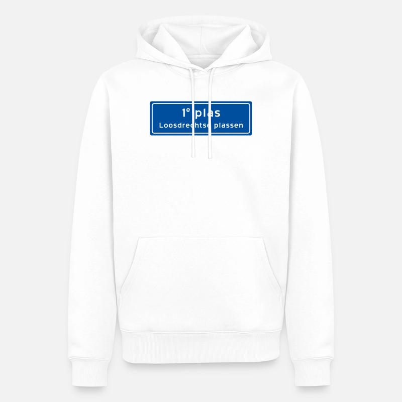 Loosdrechtse plassen 1st plas - Sweat à capuche Premium bio Homme - blanc