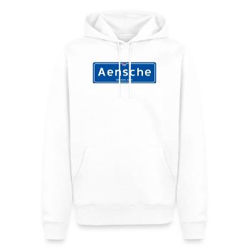 Ortsschild Aensche (Enschede) - Männer Premium Bio Hoodie - Weiß - Vorne - Nico (187cm)