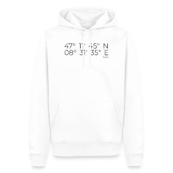 Koordinaten Baar - Männer Premium Bio Hoodie - Weiß - Vorne - Nico (187cm)