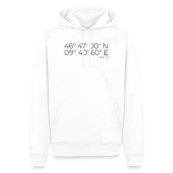 Coordonnées Arosa Graubünden - Sweat à capuche Premium bio Homme - blanc - Devant - Nico (187cm)