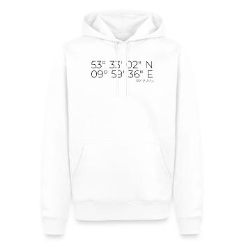 coordonnées Hambourg - Sweat à capuche Premium bio Homme - blanc - Devant - Nico (187cm)